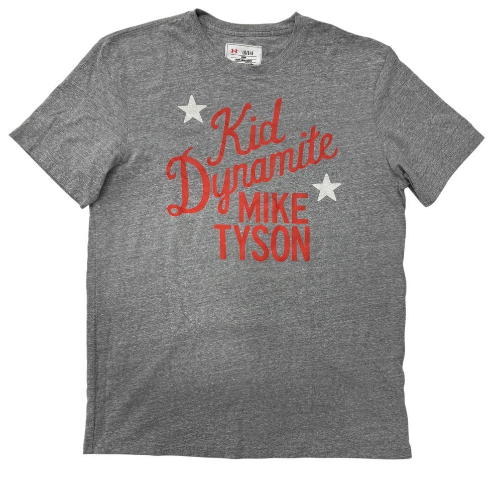 Under Armour Roots of Fight Mike Tyson Kid Dynamite Gray T-Shirt Mens Large